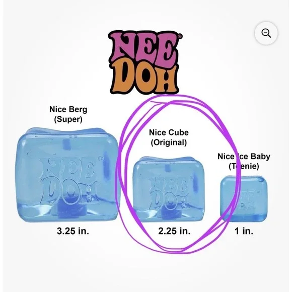 Schylling NeeDoh Nice Cube Original Pink Sensory Fidget Toy Stress Ball 2.25" - Picture 3 of 4